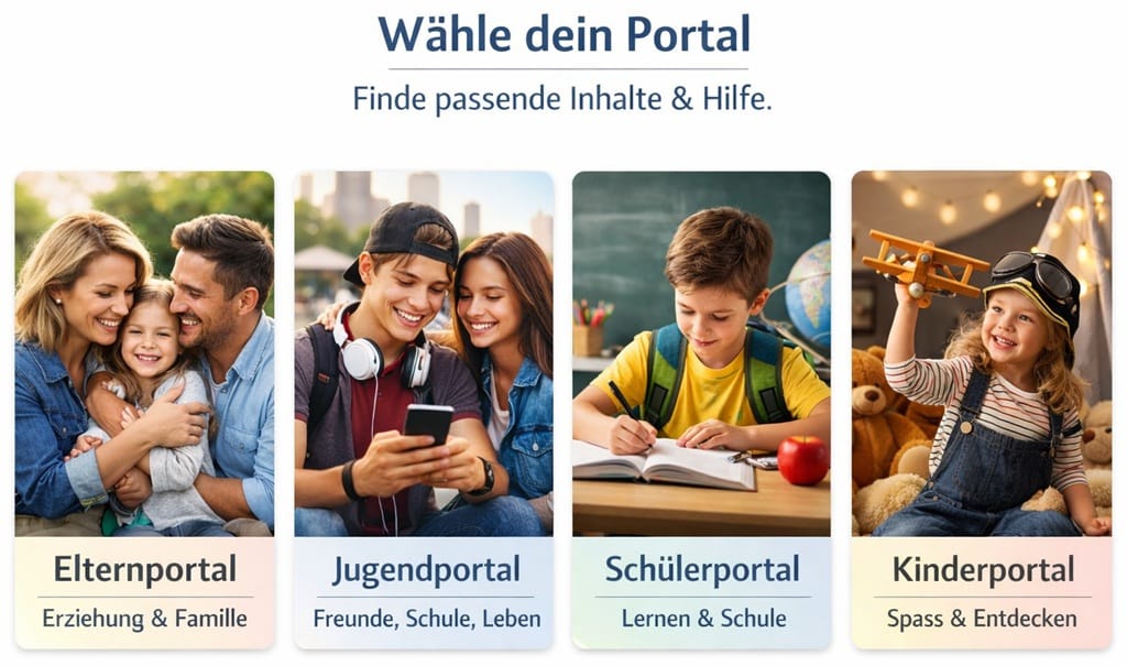 Elternportal, Jugendportal, Schülerportal und Kinderportal
